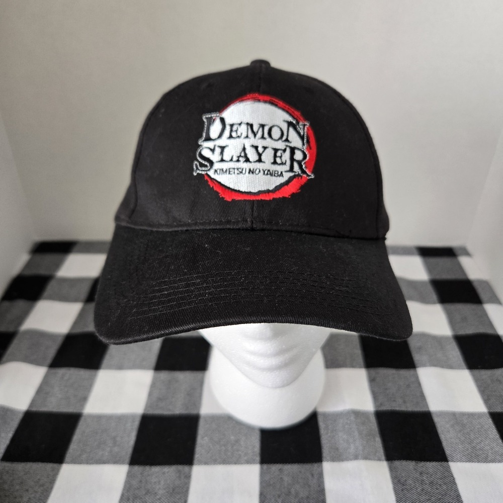 Demon Slayer Kimetsu No Yaiba Cap Hat Black w/ Logo Adjustable One Size